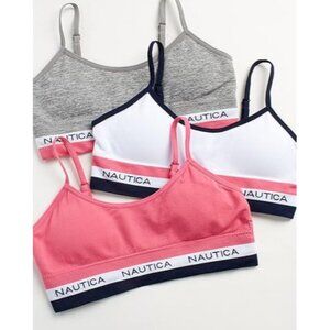 Nautica Kids Girls Size 32/M 3 Pack Seamless Cami Bralette Training Bras 1394